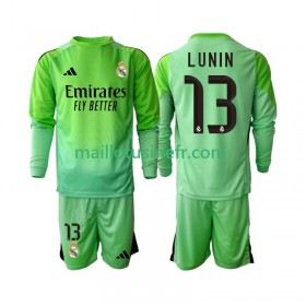 Maillot de Foot Real Madrid Andriy Lunin 13 Extérieur Gardien 2025-26 Manches Longues - Enfant